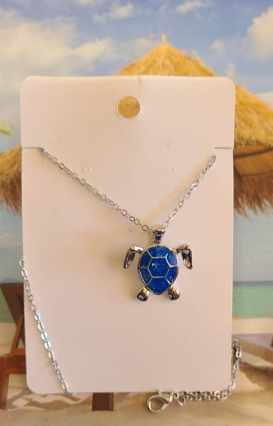 Blue Turtle Necklace