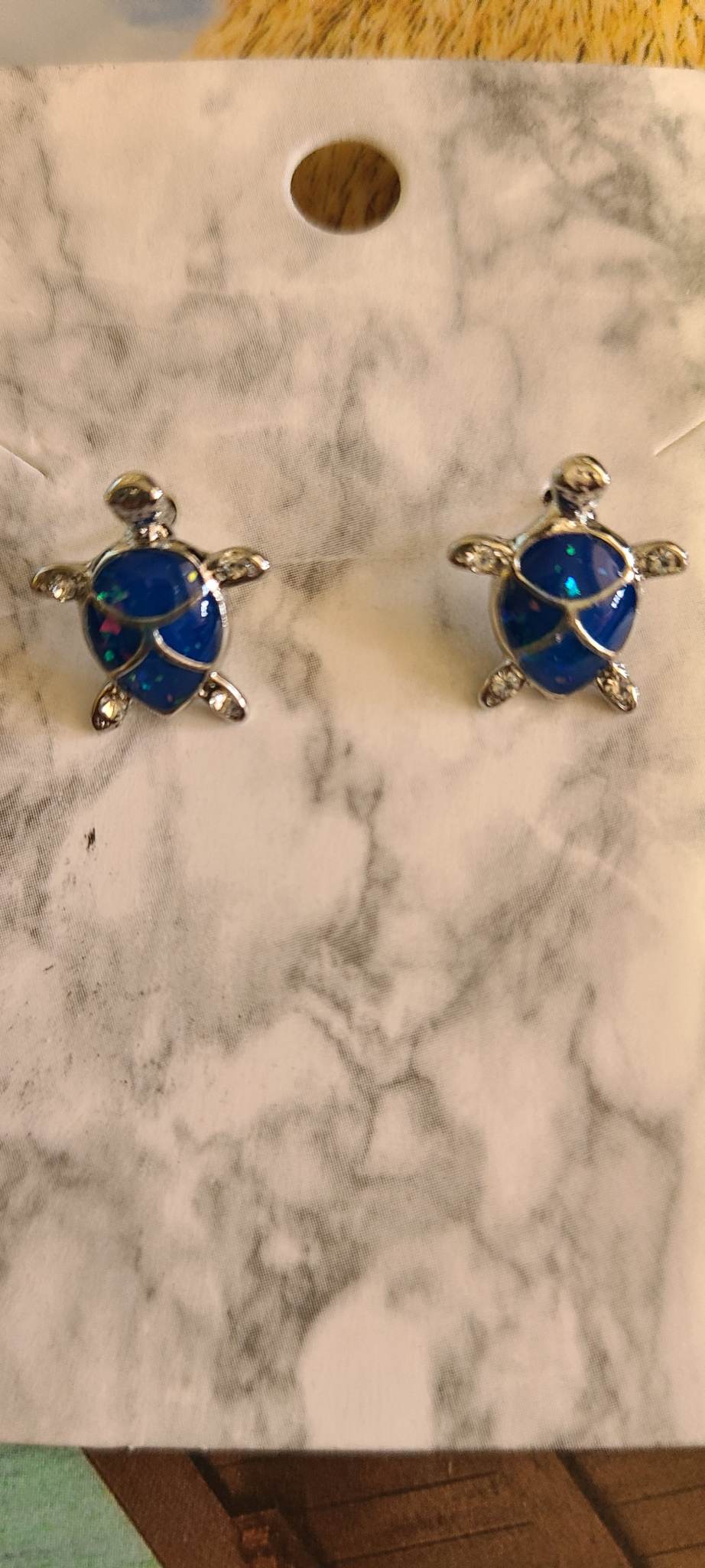 Blue Turtle Earrings