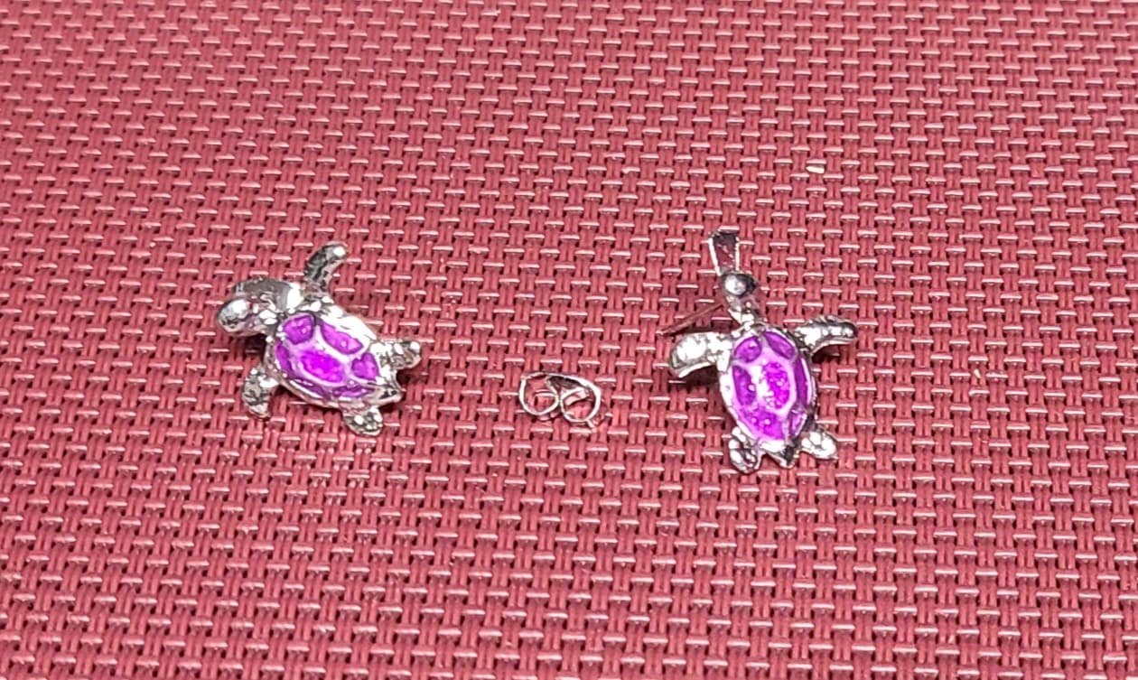 Purple Turtle earrings