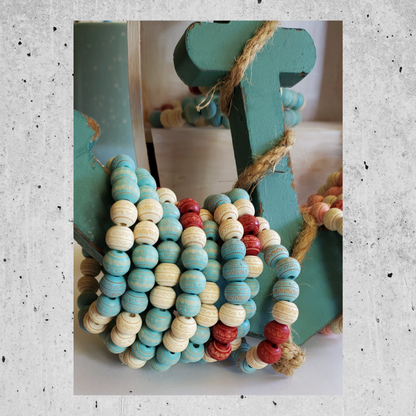 Ocean Mist Wooded Bead Bracelet