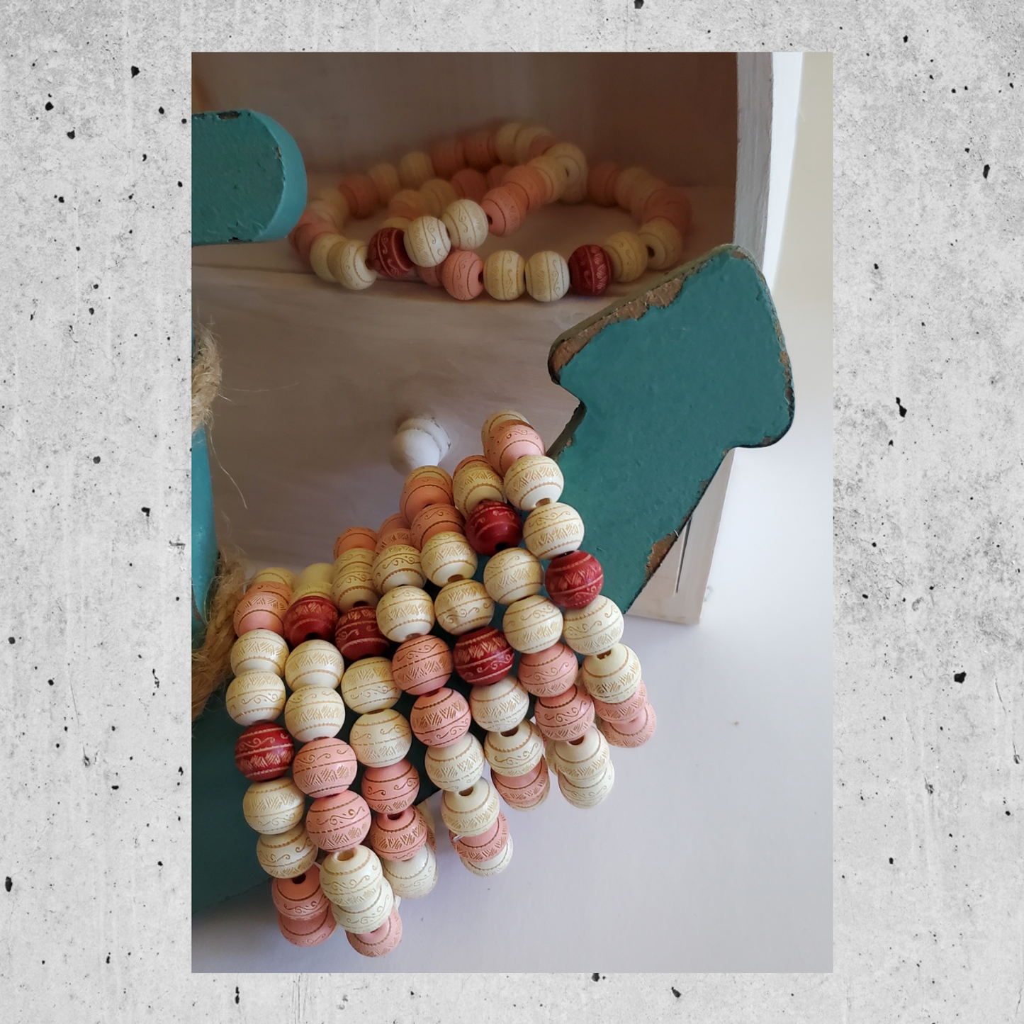 Pink Sands Wooden Beaded Bracelet