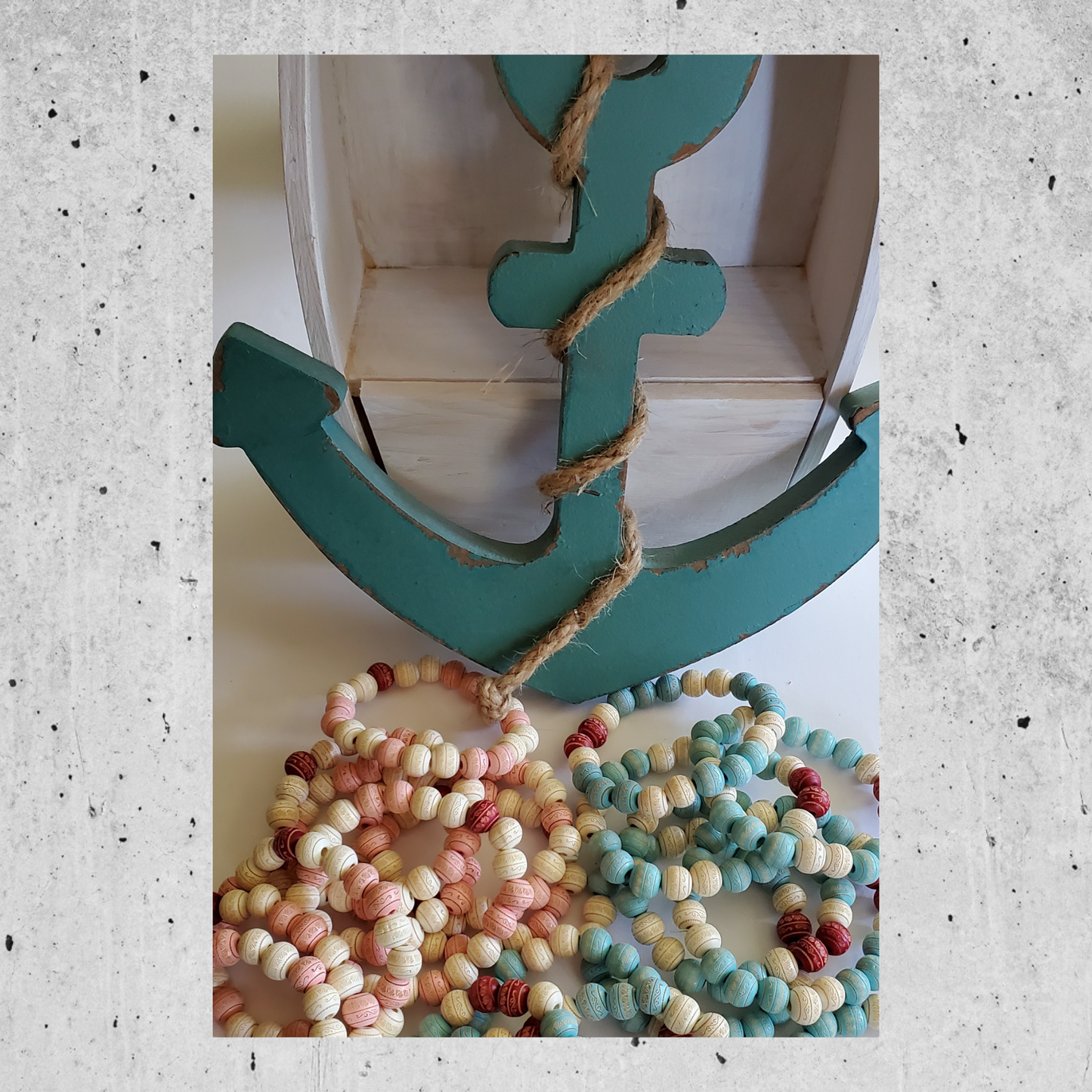 Ocean Mist Wooded Bead Bracelet